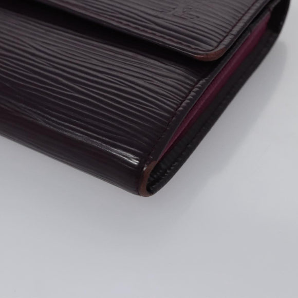 LOUIS VUITTON Epi Portefeiulle Sarah Wallet Purple Cassis M6374K LV Auth KD230