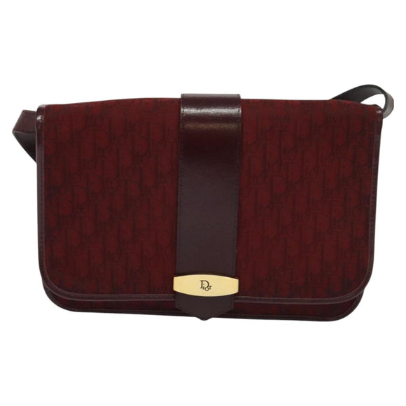 Christian Dior Trotter Canvas Shoulder Bag Red Auth KD240