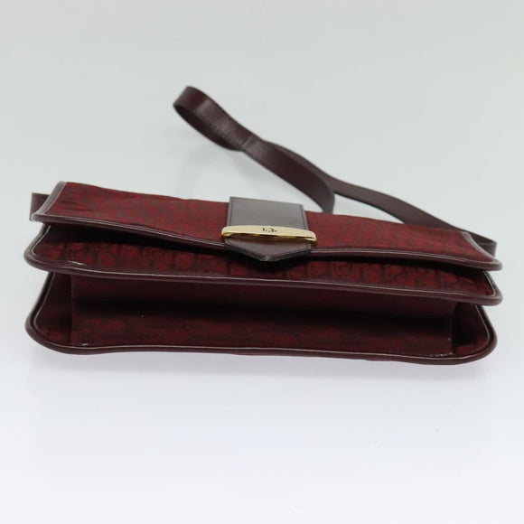 Christian Dior Trotter Canvas Shoulder Bag Red Auth KD240