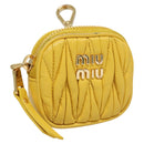 Miu Miu Matelasse Airpots Case Lamb Skin Yellow Gold Auth KD242-1