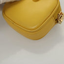 Miu Miu Matelasse Airpots Case Lamb Skin Yellow Gold Auth KD242-16