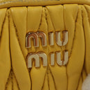 Miu Miu Matelasse Airpots Case Lamb Skin Yellow Gold Auth KD242-17