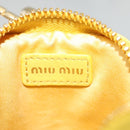 Miu Miu Matelasse Airpots Case Lamb Skin Yellow Gold Auth KD242-18