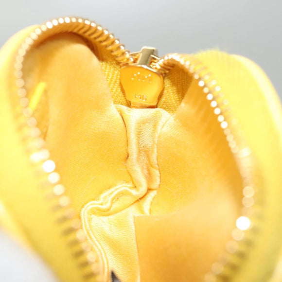 Miu Miu Matelasse Airpots Case Lamb Skin Yellow Gold Auth KD242