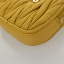 Miu Miu Matelasse Airpots Case Lamb Skin Yellow Gold Auth KD242-14