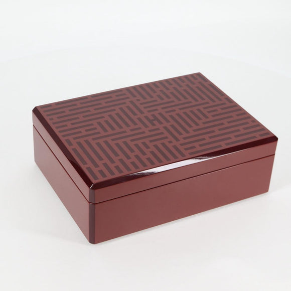 HERMES Daedalus Facet H Jewelry Box plastic Red Auth KD250SM