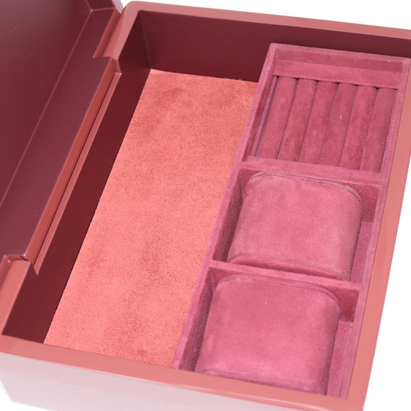 HERMES Daedalus Facet H Jewelry Box plastic Red Auth KD250SM
