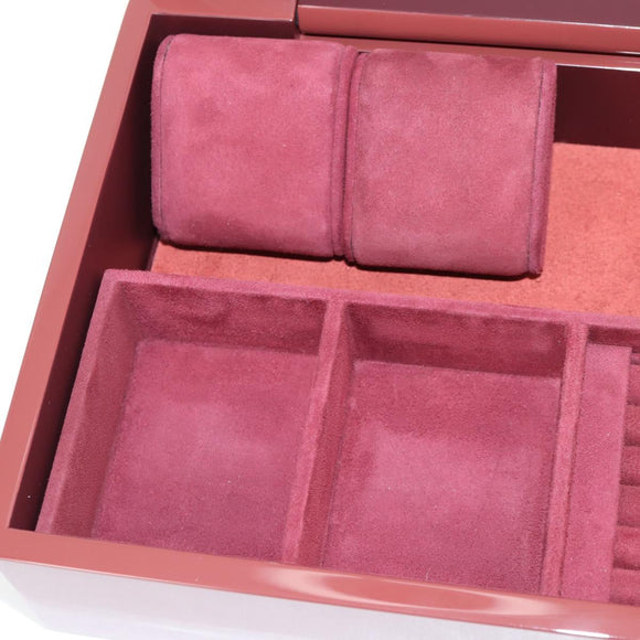 HERMES Daedalus Facet H Jewelry Box plastic Red Auth KD250SM
