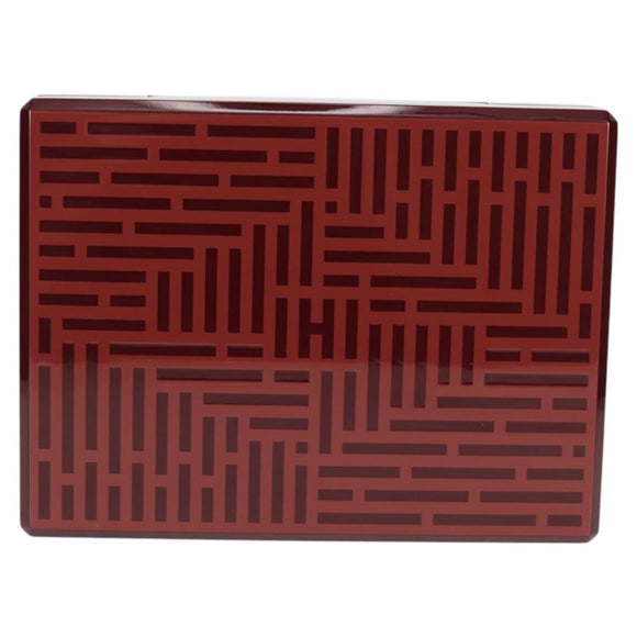 HERMES Daedalus Facet H Jewelry Box plastic Red Auth KD250SM