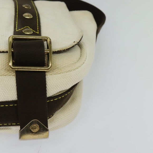 LOUIS VUITTON Antigua Buzas PM Shoulder Bag Canvas White Brown M40042 Auth KD260