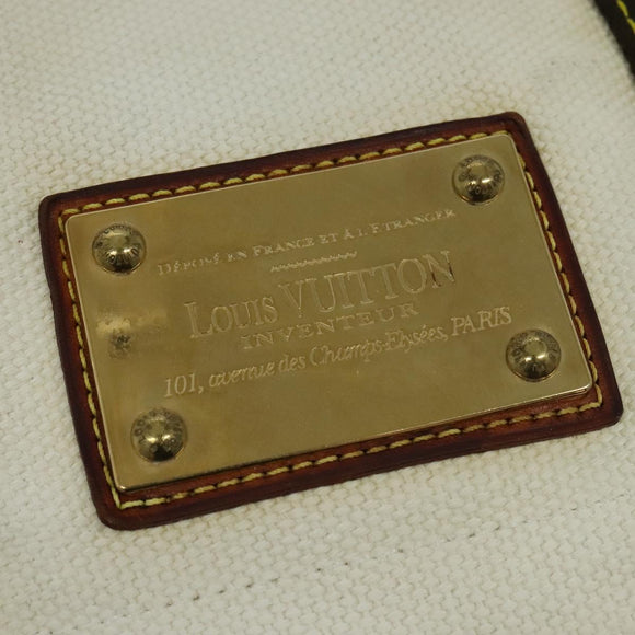 LOUIS VUITTON Antigua Buzas PM Shoulder Bag Canvas White Brown M40042 Auth KD260