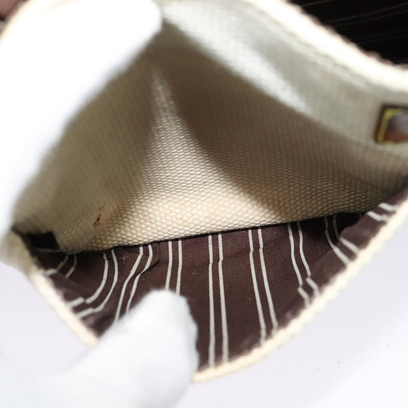 LOUIS VUITTON Antigua Buzas PM Shoulder Bag Canvas White Brown M40042 Auth KD260