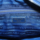 PRADA Quilted Shoulder Bag Nylon Blue Silver Auth KD263-18