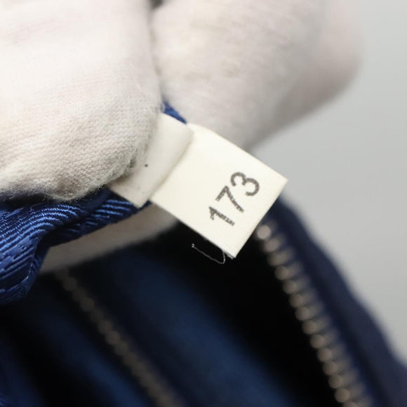 PRADA Quilted Shoulder Bag Nylon Blue Silver Auth KD263