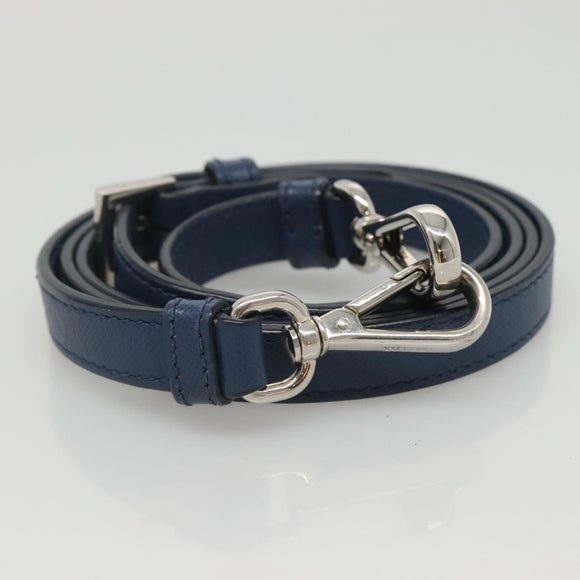 PRADA Quilted Shoulder Bag Nylon Blue Silver Auth KD263