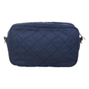 PRADA Quilted Shoulder Bag Nylon Blue Silver Auth KD263-2