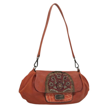 PRADA Shoulder Bag Leather Red Auth KD264