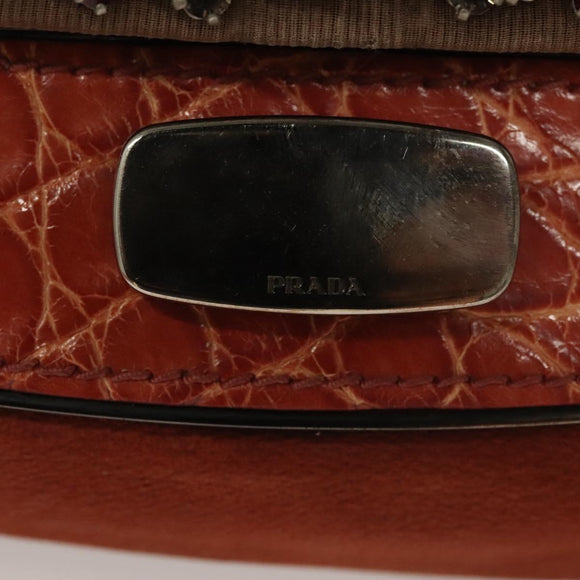 PRADA Shoulder Bag Leather Red Auth KD264