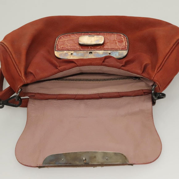 PRADA Shoulder Bag Leather Red Auth KD264