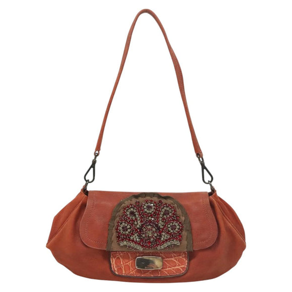 PRADA Shoulder Bag Leather Red Auth KD264