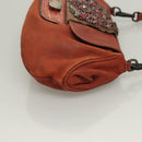 PRADA Shoulder Bag Leather Red Auth KD264-3