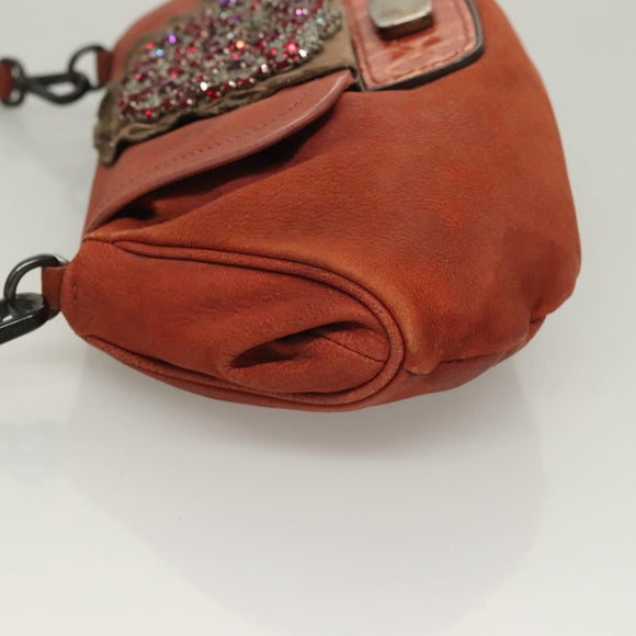PRADA Shoulder Bag Leather Red Auth KD264