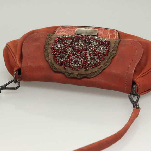 PRADA Shoulder Bag Leather Red Auth KD264