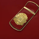 CELINE Shoulder Bag Leather Red Gold Auth KD268-17