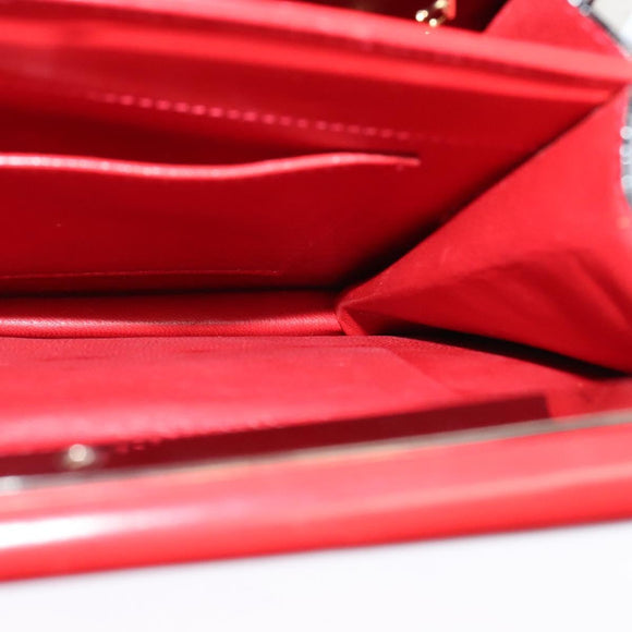 CELINE Shoulder Bag Leather Red Gold Auth KD268