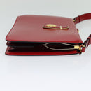 CELINE Shoulder Bag Leather Red Gold Auth KD268-4