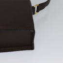 CELINE Shoulder Bag Leather Brown Gold Auth KD269-14