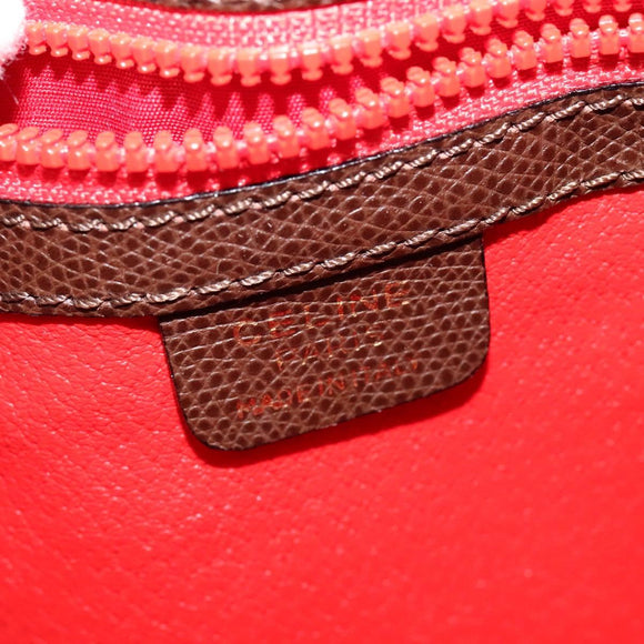 CELINE Shoulder Bag Leather Brown Gold Auth KD269