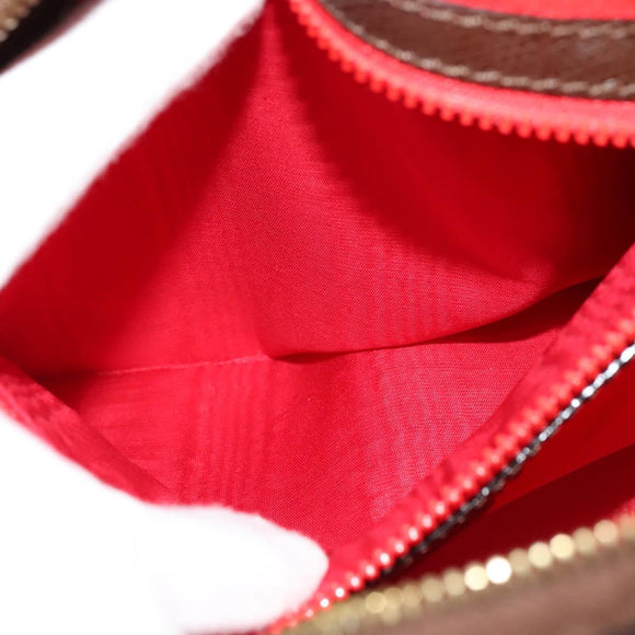 CELINE Shoulder Bag Leather Brown Gold Auth KD269