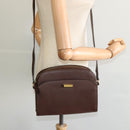 CELINE Shoulder Bag Leather Brown Gold Auth KD269-22