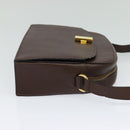 CELINE Shoulder Bag Leather Brown Gold Auth KD269-4
