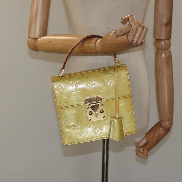 LOUIS VUITTON Monogram Vernis Spring Street Hand Bag Gris M91029 LV Auth KD273