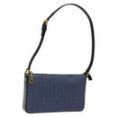 BVLGARI Logo Mania Shoulder Bag Nylon Blue Auth KD280-1