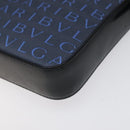 BVLGARI Logo Mania Shoulder Bag Nylon Blue Auth KD280-9