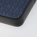 BVLGARI Logo Mania Shoulder Bag Nylon Blue Auth KD280-15