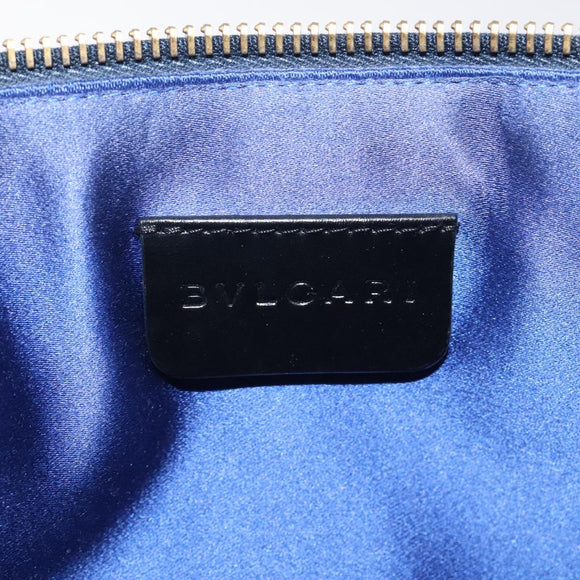 BVLGARI Logo Mania Shoulder Bag Nylon Blue Auth KD280