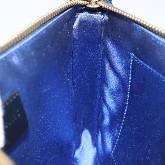 BVLGARI Logo Mania Shoulder Bag Nylon Blue Auth KD280