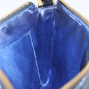 BVLGARI Logo Mania Shoulder Bag Nylon Blue Auth KD280-19