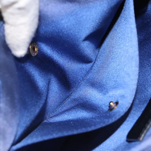 BVLGARI Logo Mania Shoulder Bag Nylon Blue Auth KD280