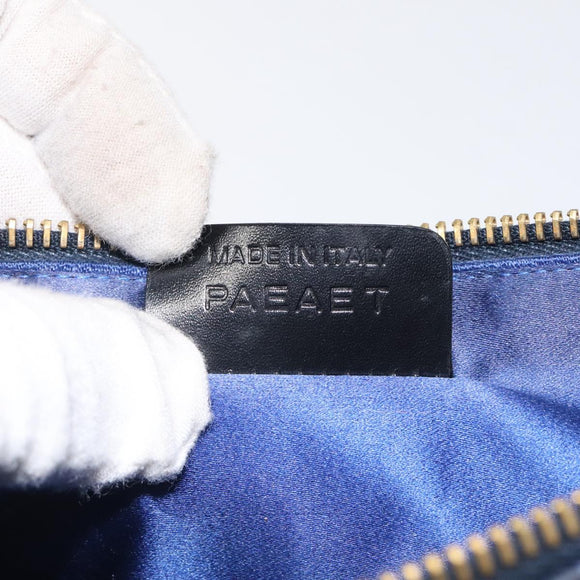 BVLGARI Logo Mania Shoulder Bag Nylon Blue Auth KD280