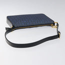 BVLGARI Logo Mania Shoulder Bag Nylon Blue Auth KD280-7