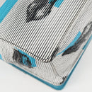 PRADA Chain Shoulder Bag Leather Blue Silver Auth KD283M-18