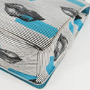 PRADA Chain Shoulder Bag Leather Blue Silver Auth KD283M-19