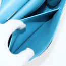 PRADA Chain Shoulder Bag Leather Blue Silver Auth KD283M-27