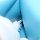 PRADA Chain Shoulder Bag Leather Blue Silver Auth KD283M-11