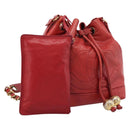 CHANEL Matelasse Chain Shoulder Bag Lamb Skin Red Gold CC Auth KD284-1
